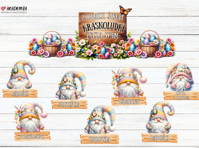 WIELKANOC ŻYCZENIA - KRASNALE KRASNOLUDKI