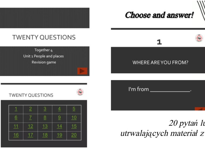 Together 4 - gra utrwalająca materiał z działu 1: People and places