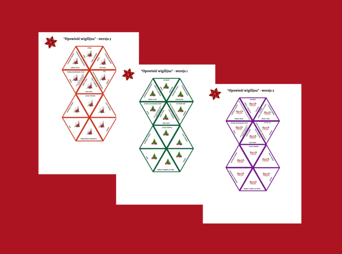 "OPOWIEŚĆ WIGILIJNA" – kl. 4-8 – trimino 12 elementów