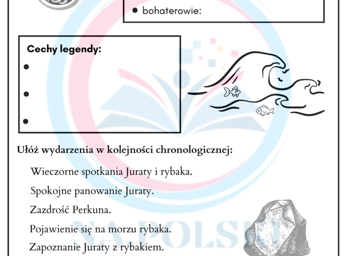 Jurata, królowa Bałtyku - karta pracy