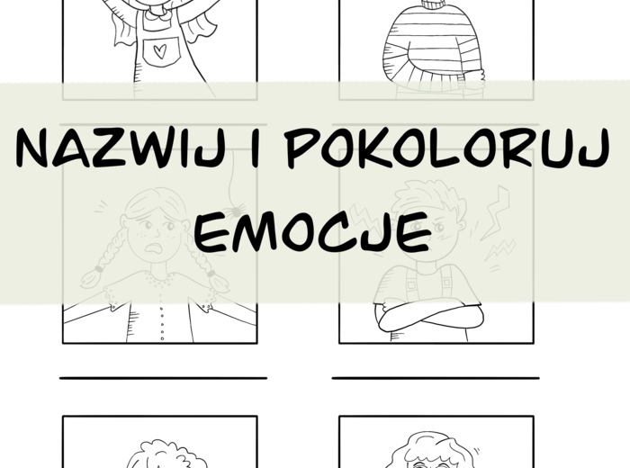 Lekcja o emocjach. Słownictwo i nazywanie emocji, uzupełnianie zdań, kolorowanka.