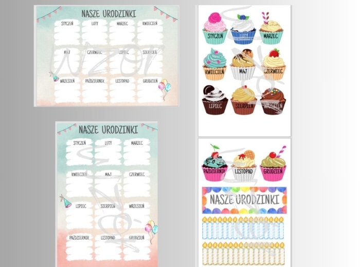 Nasze urodzinki - kalendarz urodzin