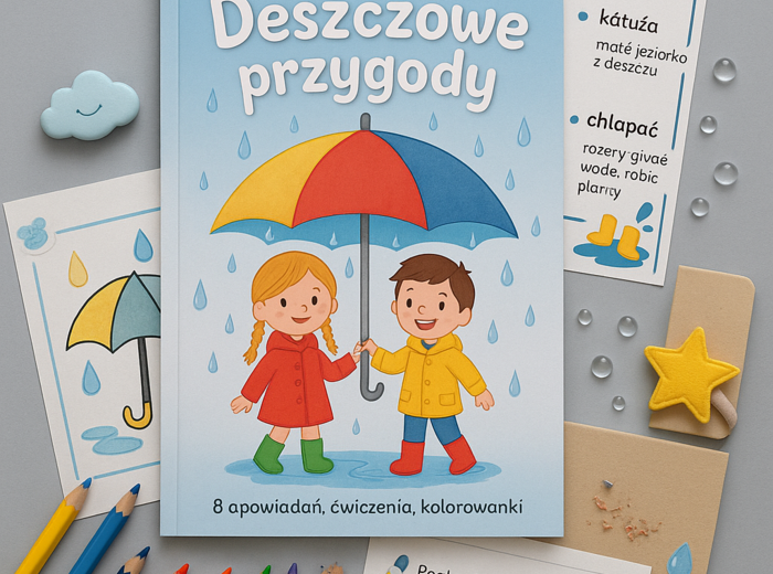 Książka tematyczna „Deszczowe przygody”