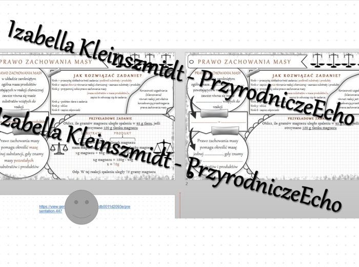 Minizestaw na temat „Prawo zachowania masy” – sketchnotka + karta pracy w power point + gratisowy link do prezentacji multimedialnej niekomercyjnej wykonanej w genial.ly do indywidualnego pobrania i użycia do celów niekomercyjnych. Chemia 7, „Ważne prawa
