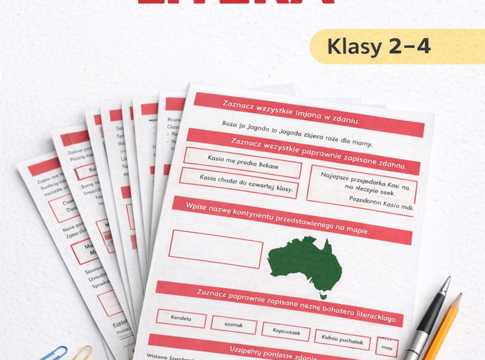 WIELKA I MAŁA LITERA [Karta pracy, sprawdzian]