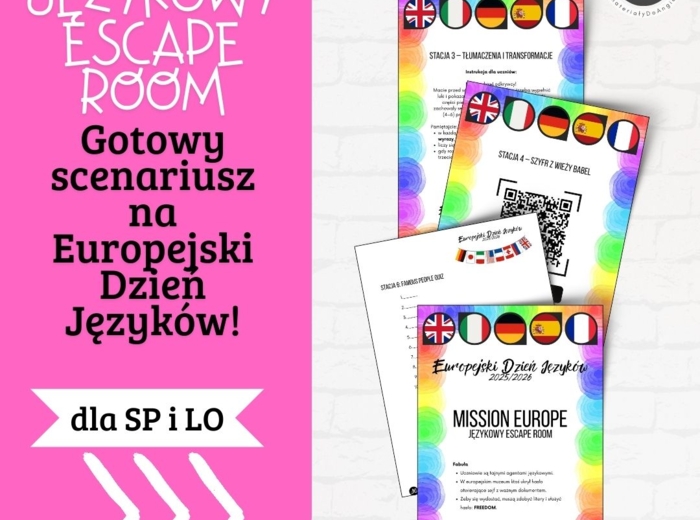 Językowy Escape Room „Mission Europe” – gotowy scenariusz na Europejski Dzień Języków! - Konkurs
