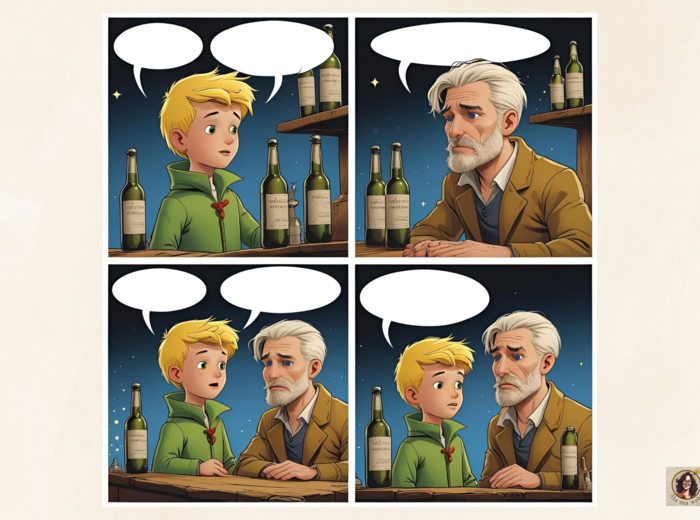 "Mały Książę szuka przyjaciela" - historyjki obrazkowe.