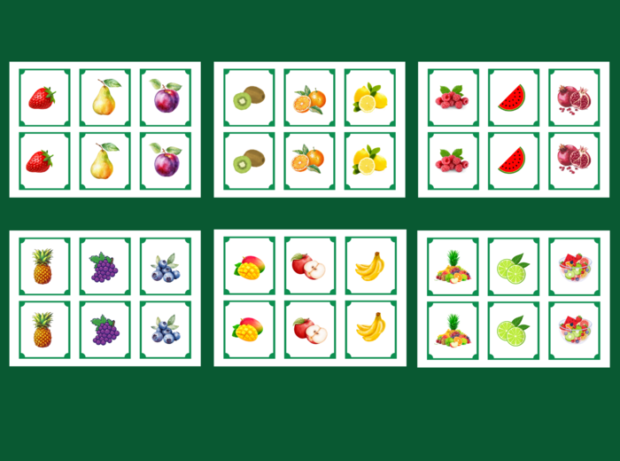 DZIEŃ OWOCÓW I WARZYW – OWOCE - memory – 36 szt. – biblioteka – świetlica