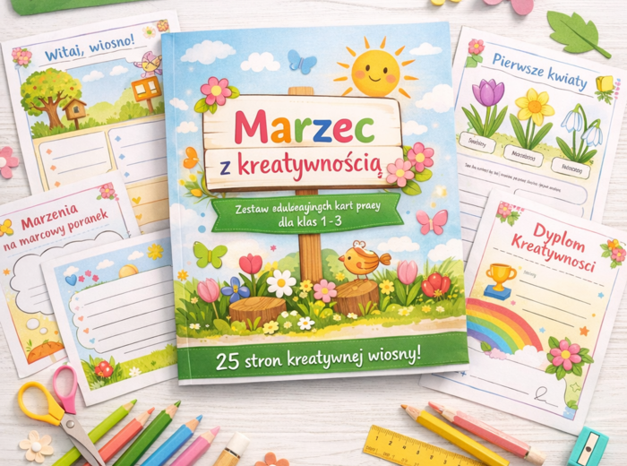 Marzec z kreatywnością – zestaw kart pracy