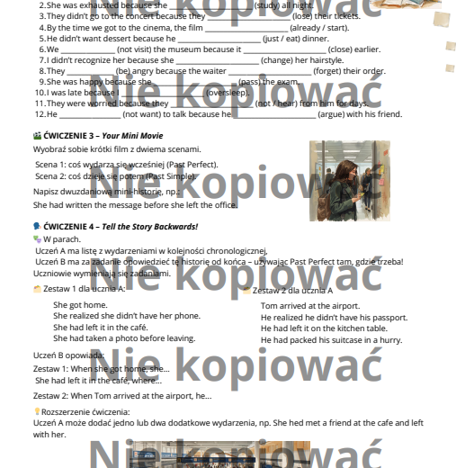 Karta pracy - Past Perfect vs Past Simple B1