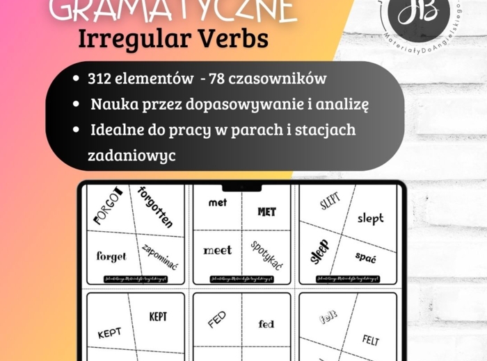 Puzzle gramatyczne – Czasowniki nieregularne | Irregular Verbs