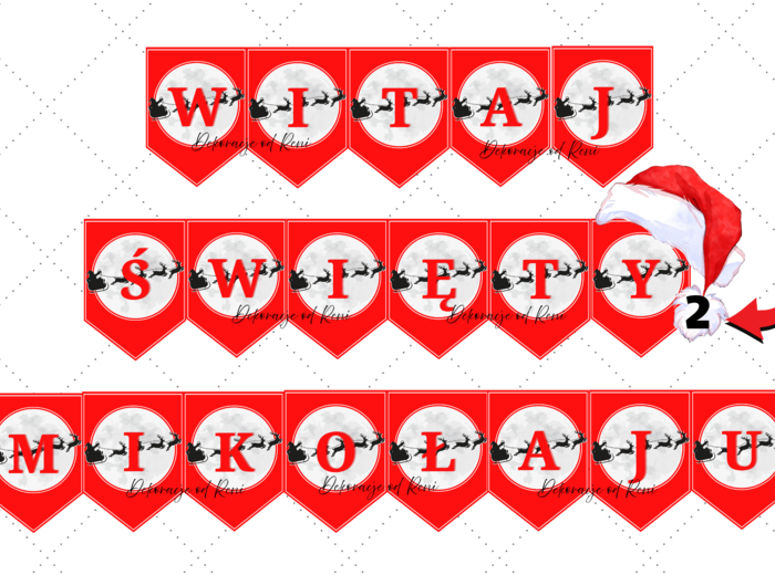 ✨ Girlanda „Witaj, Święty Mikołaju” – idealna dekoracja na mikołajki! ✨wersja 2