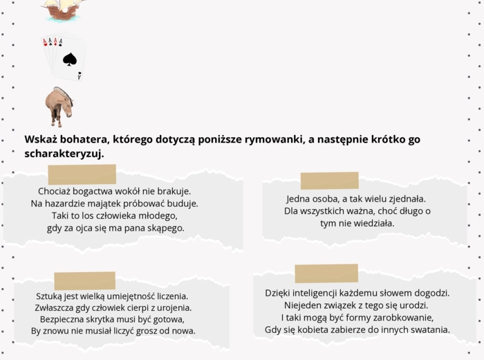 Karty pracy do lektury "Skąpiec" Molier