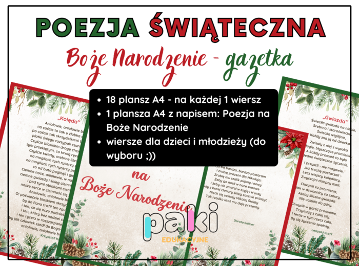 Poezja na Boże Narodzenie // gazetka świąteczna