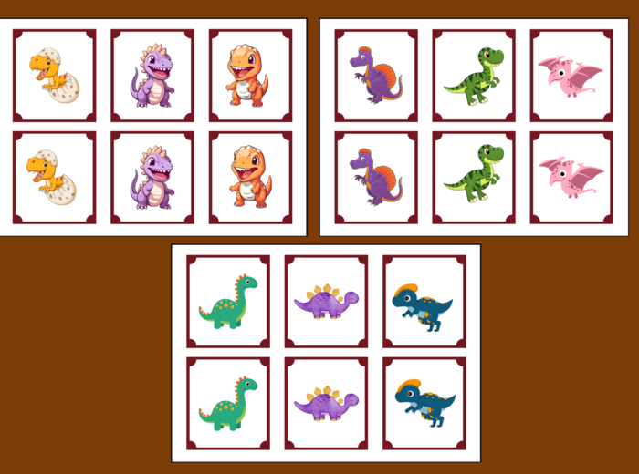 DZIEŃ DINOZAURA – memory – 36 szt. – biblioteka – świetlica – przedszkole