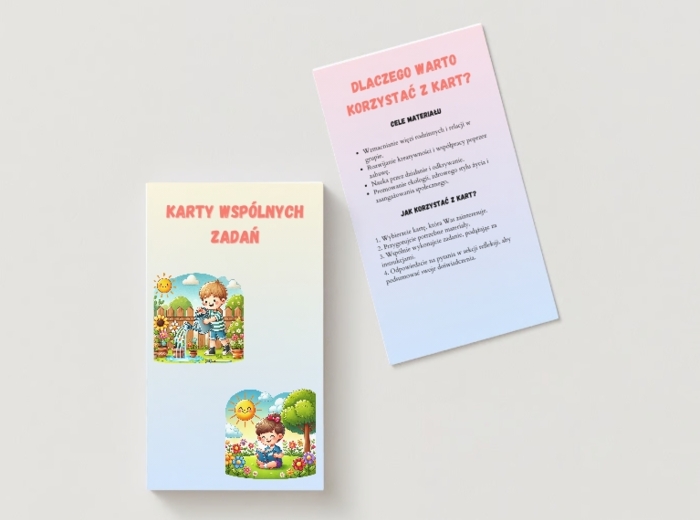 Karty wspólnych zadań. (Karty ekologiczne, Karty kreatywne, Karty sportowe, Karty naukowe).