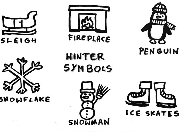 Winter Symbols Coloring Page