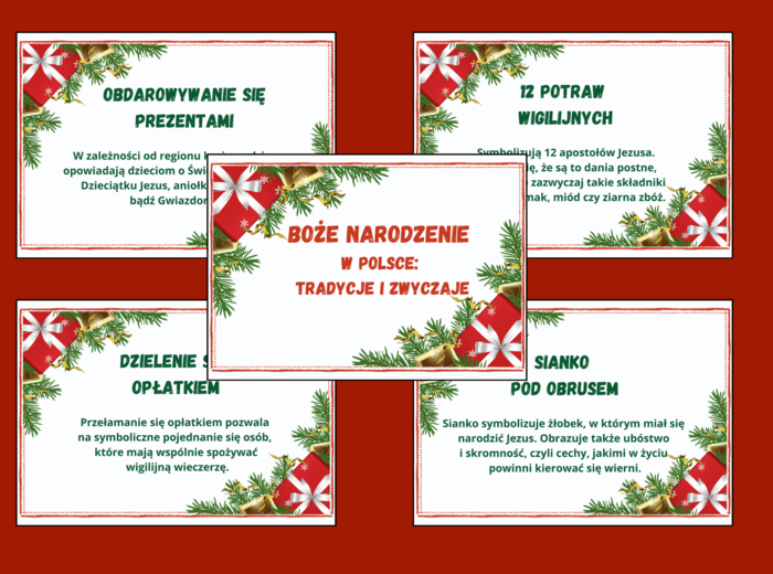 TRADYCJE I ZWYCZAJE - BOŻE NARODZENIE – biblioteka – świetlica – gazetka – wersja 1