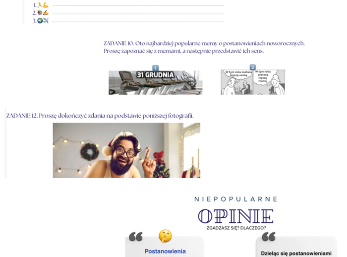 Postanowienia noworoczne 🎉 - lekcja konwersacyjna poziom A2-B1 🗣️