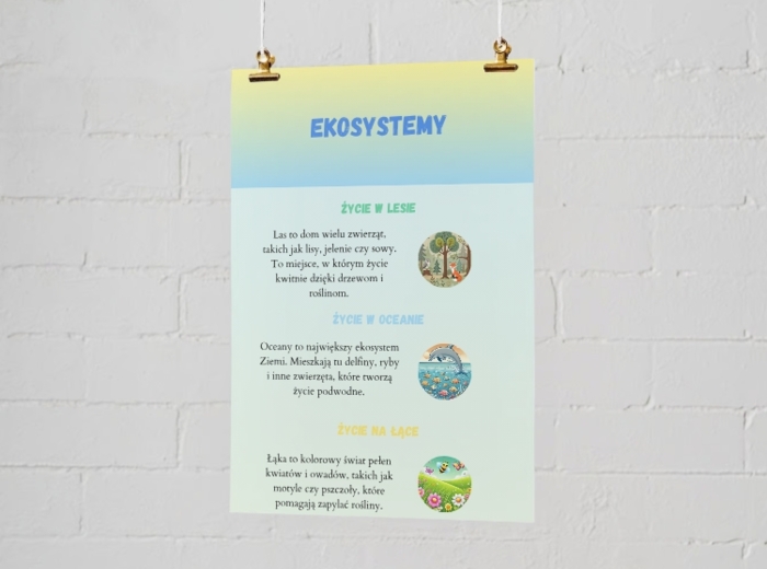Plakaty edukacyjne. Co to jest ekologia? Ekosystemy. Co możemy zrobić dla środowiska?