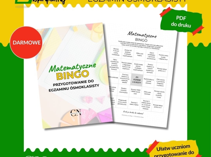Matematyczne Bingo E8 Egzamin ósmoklasisty
