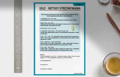 Chemia. Klasa 8. Karta pracy. Sole - metody otrzymywania.