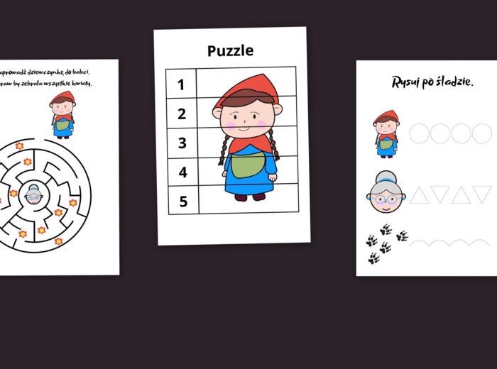 Czerwony kapturek 3 karty pracy