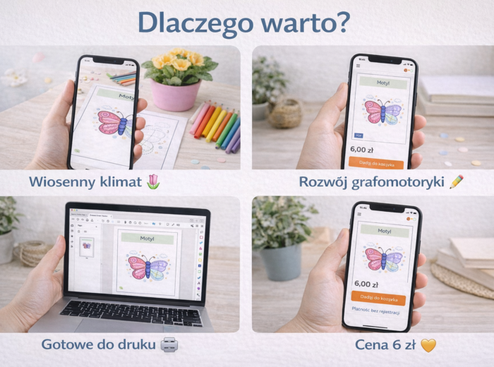 Wiosenne obrazki do dokończenia – karta pracy