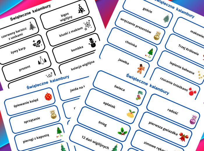 BOŻE NARODZENIE - kalambury – gra