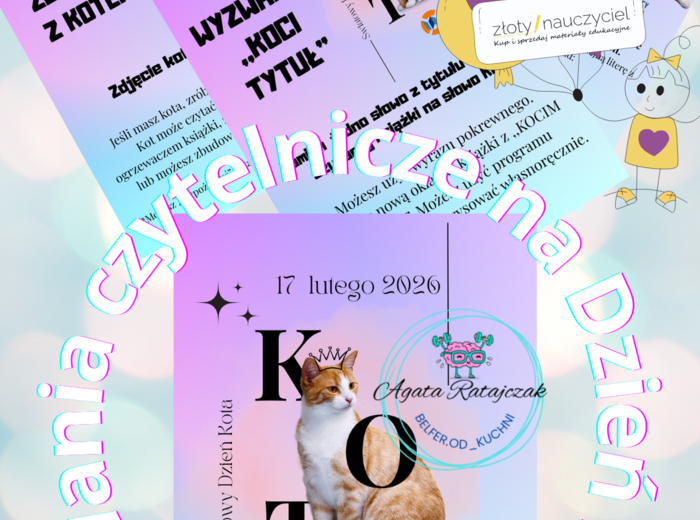 DZIEŃ KOTA  Z KSIĄŻKĄ 17 lutego WYZWANIA/konkursy czytelnicze SP
