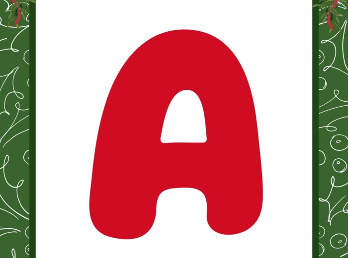 GIRLANDA świąteczna – cały alfabet, cyfry, znaki specjalne