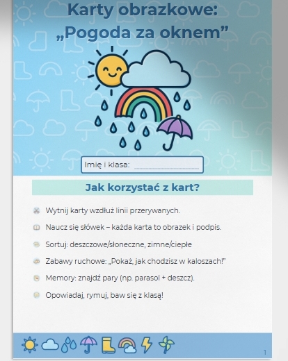 Karty obrazkowe: „Pogoda za oknem”