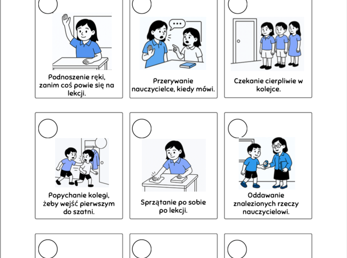 Karty pracy "Zasady w szkole"