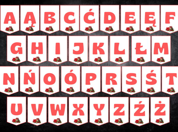 ALFABET ŚWIĄTECZNY MOTYW