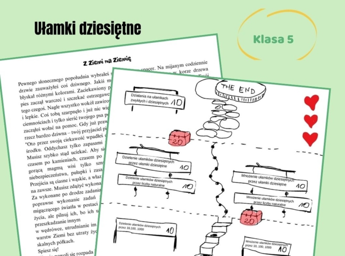 Innowacja matematyczna, grywalizacja, Ułamki dziesiętne, klasa 5