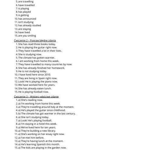 Karta Pracy Master the Tenses - Present Simple v. Continuous v. Perfect B1/B2