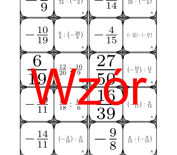 Domino - Dzielenie dodatnich i ujemnych ułamków | matematyka