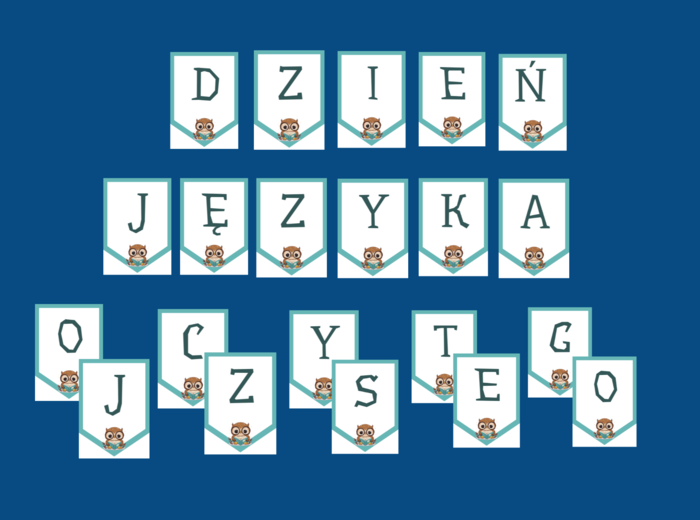 DZIEŃ JĘZYKA OJCZYSTEGO – girlanda – napis – gazetka - wersja 1