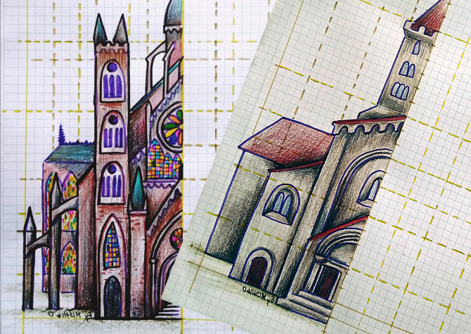 Styl romański i gotycki - karta pracy