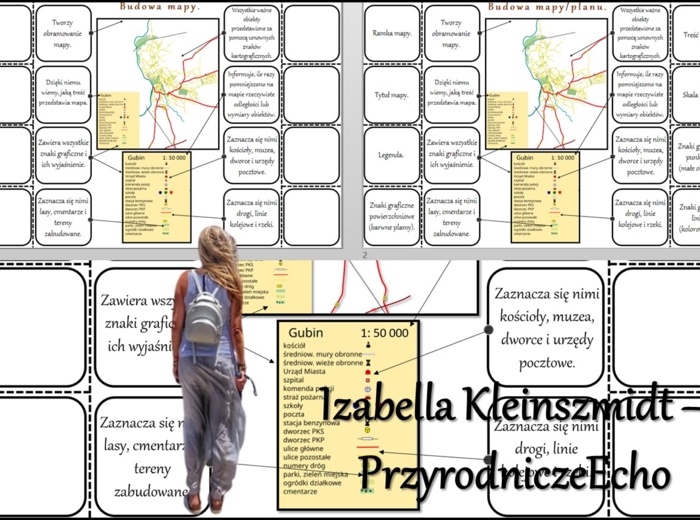 Notatka okienkowa/stacja zadaniowe/notatka/notatka graficzna/karta pracy/sketchnotka „Elementy mapy/planu”, „Budowa mapy” - „Przyrządy i pomoce przyrodnika”- „Jak poznawać przyrodę” w pdf. Przyroda 4 dział „Poznajemy warsztat przyrodnika”. Materiał wykon