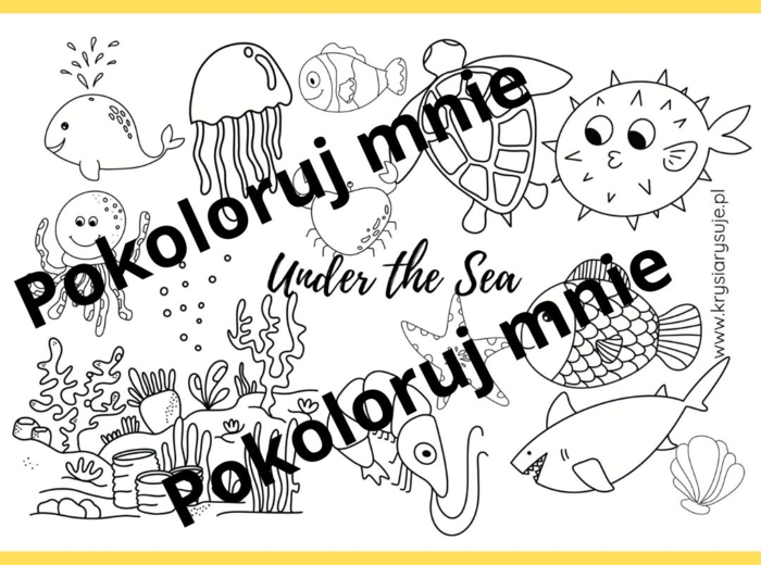 W morzu. Kolorowanka. Under the Sea.