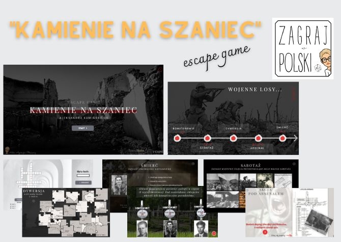 Wirtualny escape room - "Kamienie na szaniec" A. Kamińskiego