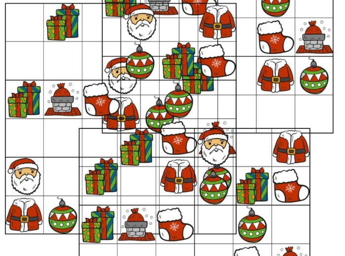 Obrazkowe sudoku na Mikołajki – świąteczna zabawa z głową