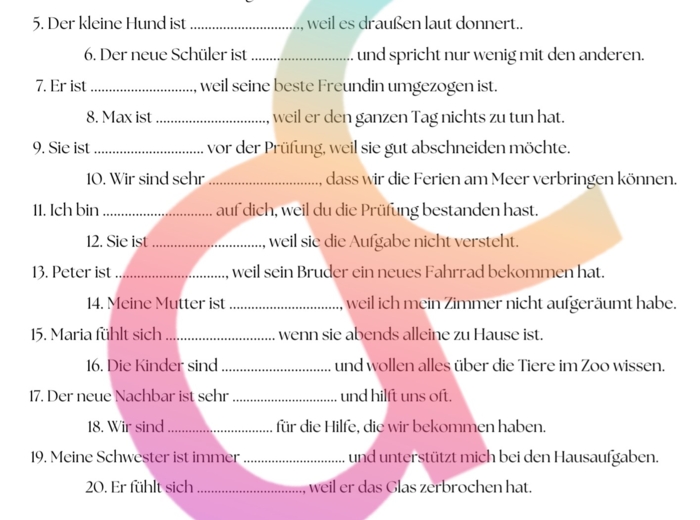 Niemiecki - Gefühle - 2 układy kart obrazkowych, Bingo, Zestaw ćwiczeń z zakresu Uczuć