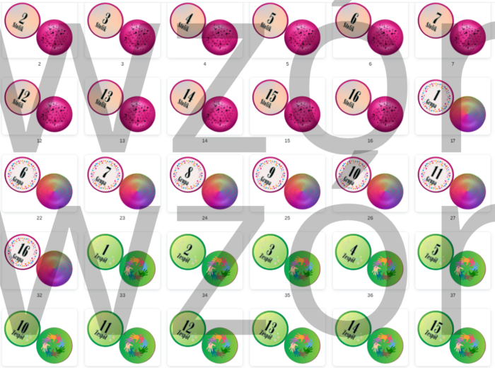 Numery stolików/numery grup/numery zespołów - do pracy w grupach