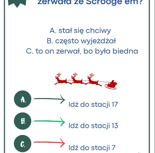 Opowieść wigilijna - stacje zadaniowe (lekcja w ruchu)
