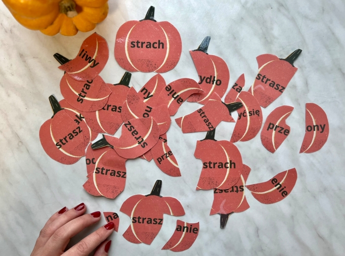 Rodzina wyrazów - puzzle - dynia