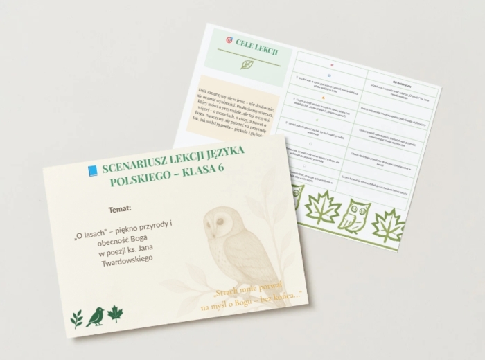 Ks. Jan Twardowski "O lasach". Lekcja języka polskiego. Scenariusz
