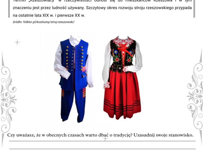 Strój rzeszowski - strój ludowy - folklor