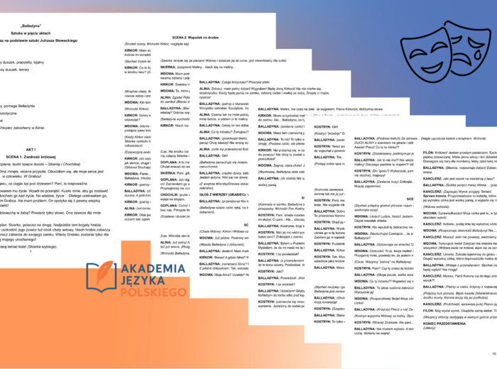 Balladyna scenariusz sztuki w 5 aktach